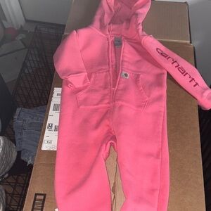Carhartt Kids Bright Pink Hooded Romper